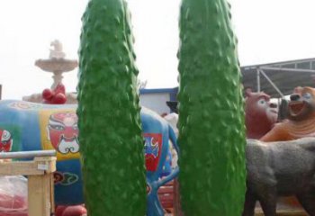 商業街黃瓜雕塑 烤漆瓜果雕塑 彩繪瓜果雕塑