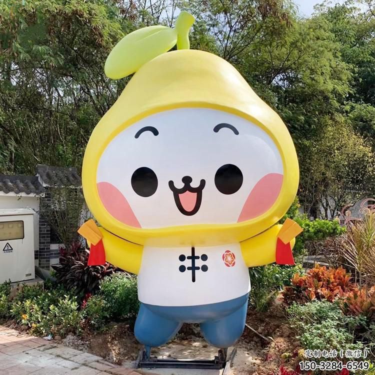 廣場柚子雕塑 抽象果蔬雕塑 烤漆水果雕塑