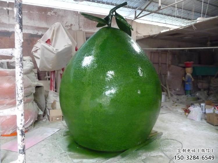 街頭柚子雕塑 大型別墅區(qū)水果雕塑 彩繪果蔬雕塑