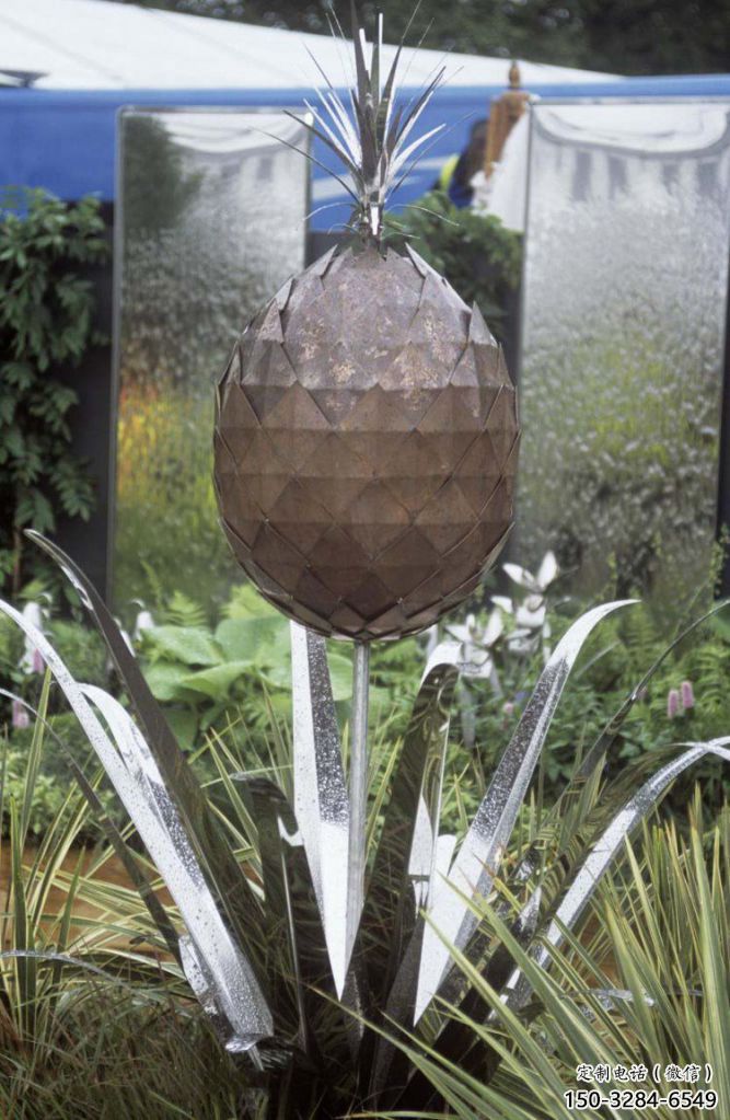 大型菠蘿雕塑 歐式步行街水果雕塑 彩繪果蔬雕塑