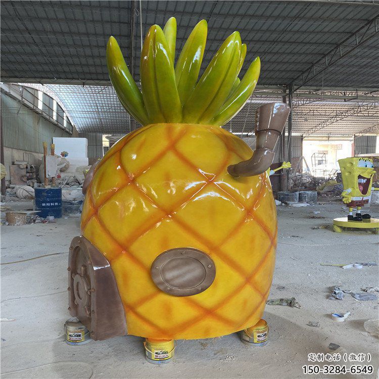 商業(yè)街菠蘿雕塑 售樓處雕塑 果蔬擺件