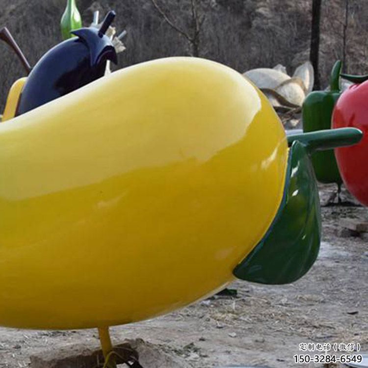 庭院芒果雕塑 公園草地果蔬雕塑 鍛造水果雕塑