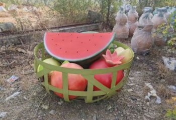 酒店西瓜雕塑 庭院仿真雕塑 彩繪小品