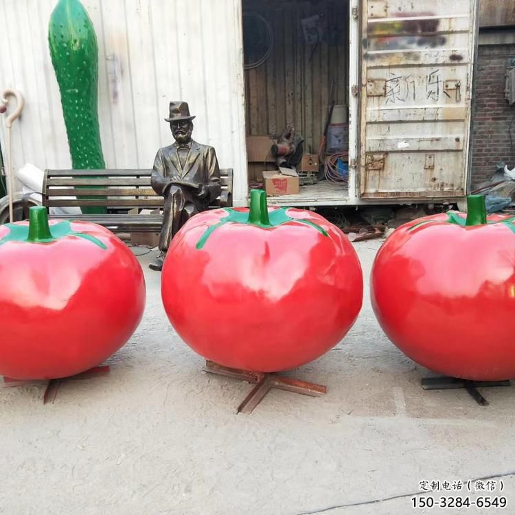 公園西紅柿雕塑 酒店門口雕塑 彩繪擺件