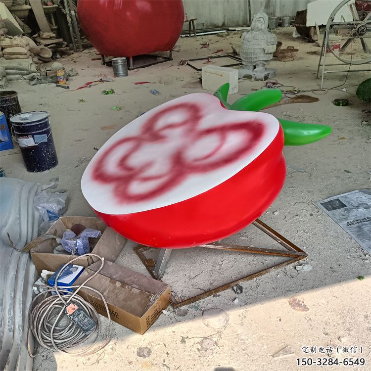 玻璃鋼西紅柿雕塑 烤漆果蔬雕塑 彩繪水果雕塑