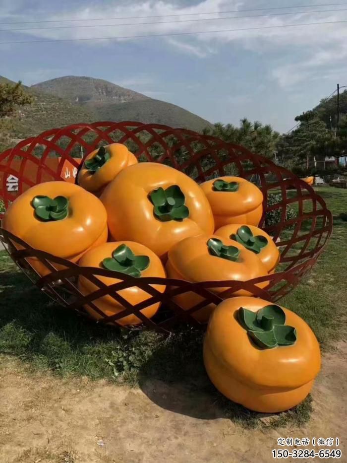 彩繪柿子雕塑 大型城市雕塑 商業(yè)街擺件