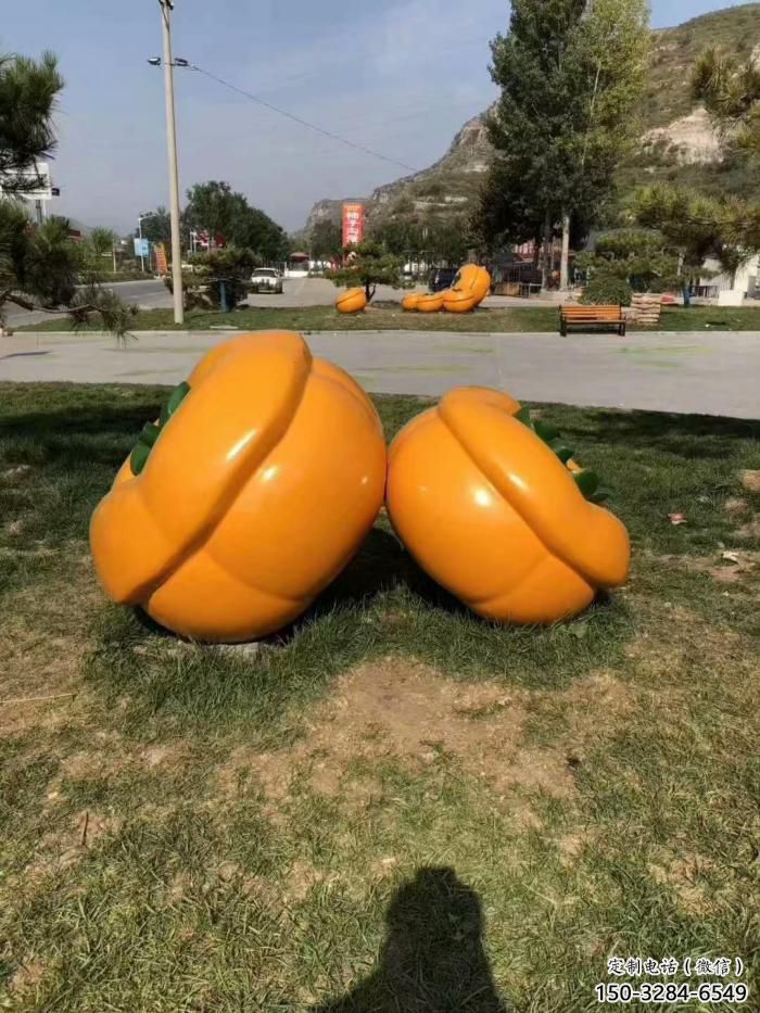 公園柿子雕塑 酒店門口雕塑 彩繪擺件