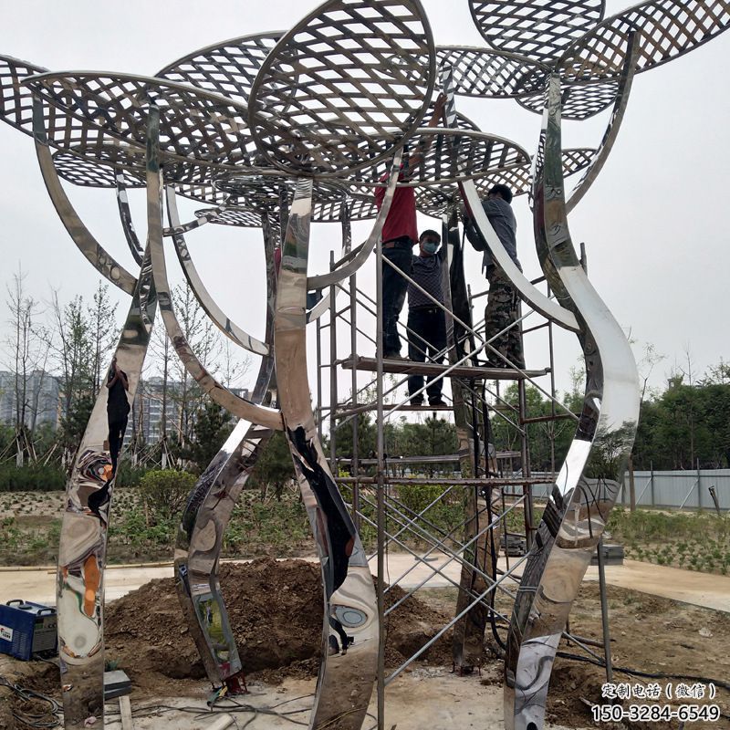 村口松樹(shù)雕塑 啞光大樹(shù)雕塑 公園植物雕塑