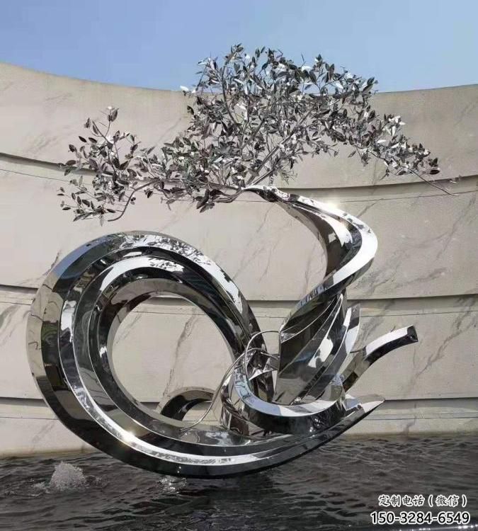 商業(yè)街松樹雕塑 烤漆大樹雕塑 彩繪植物雕塑