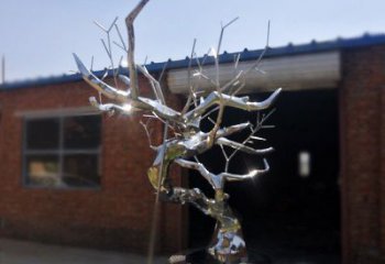 住宅小區松樹雕塑 啞光大樹雕塑 公園植物雕塑