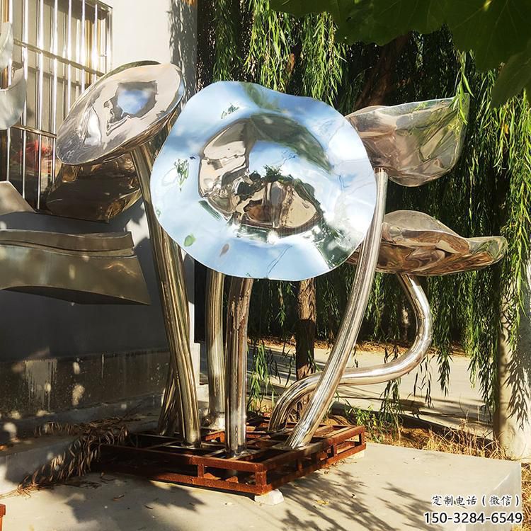 大門(mén)口荷葉雕塑 發(fā)光公園植物雕塑 仿真花卉雕塑