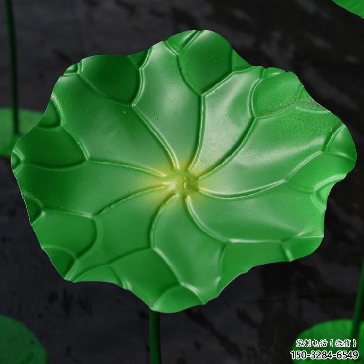 廣場荷葉雕塑 抽象植物雕塑 烤漆花卉雕塑