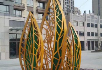 步行街樹葉雕塑 游樂場花卉雕塑 鑄造植物雕塑