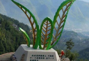 草地樹葉雕塑 現(xiàn)代校園花卉雕塑 大型植物雕塑