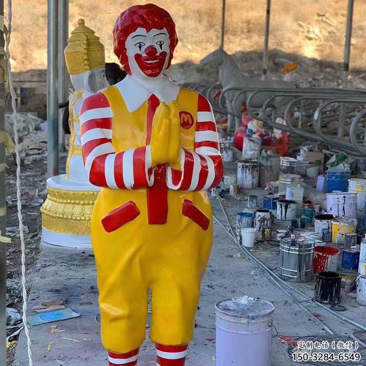 彩繪小丑雕塑生產 民俗雕塑 步行街擺件