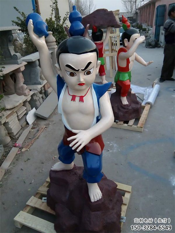 庭院葫蘆娃雕塑廠 城市彩繪雕塑 卡通小品