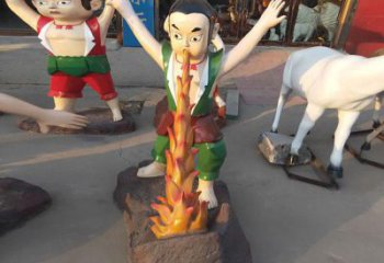 仿古葫蘆娃雕塑廠家 庭院彩繪雕塑 田間小品