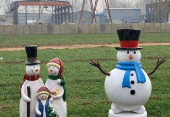 門口圣誕雪人雕塑廠家 售樓處卡通雕塑 彩繪小品