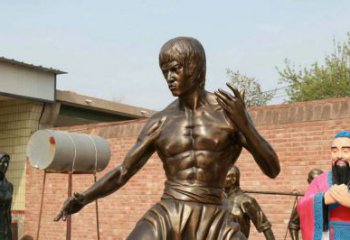 彩繪李小龍雕塑廠 大型城市雕塑 商業(yè)街擺件