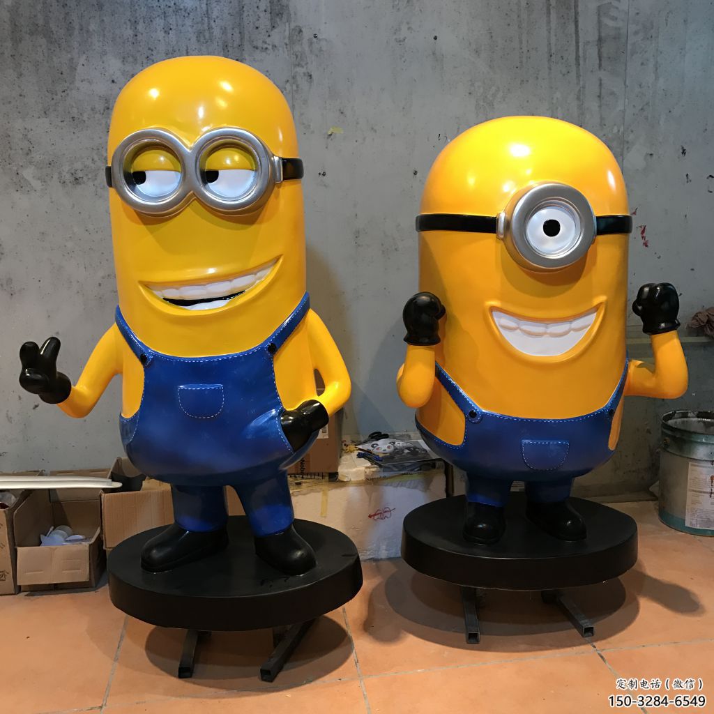 庭院小黃人雕塑 公園草地卡通雕塑 鍛造動(dòng)漫雕塑