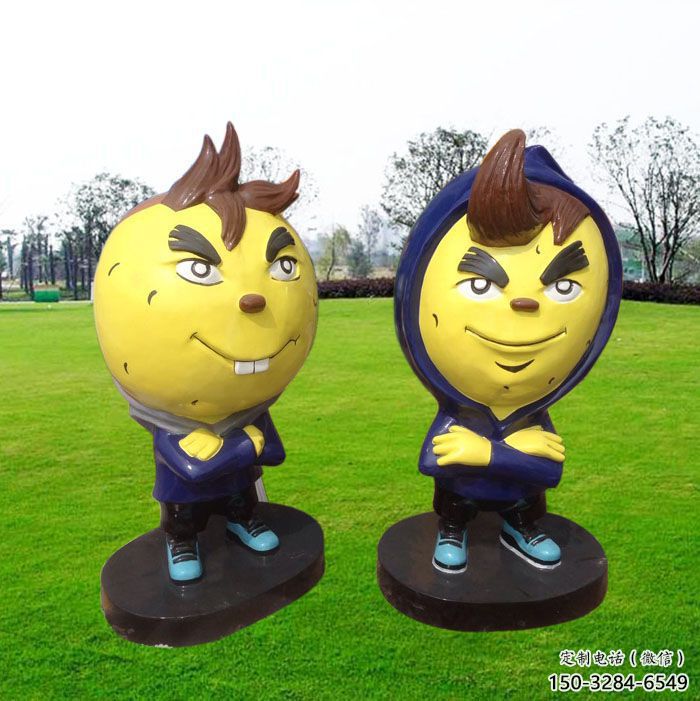 大頭兒子雕塑 庭院卡通雕塑 彩繪擺件