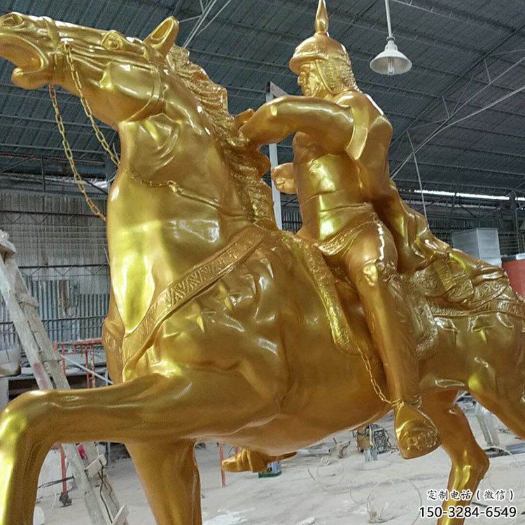 部隊武士雕塑 景觀美陳古代雕塑 噴漆人物雕塑