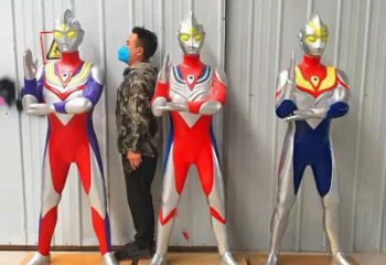 庭院超人雕塑 城市彩繪雕塑 卡通小品