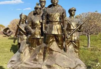 村口紅軍雕塑 啞光革命雕塑 公園抗戰雕塑