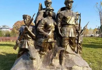 公園紅軍雕塑 戶外革命雕塑 抽象抗戰雕塑