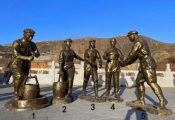 戶外紅軍雕塑 噴漆革命雕塑 燈光抗戰(zhàn)雕塑