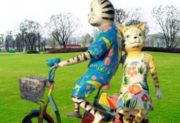 公園機器貓雕塑 酒店門口雕塑 彩繪擺件