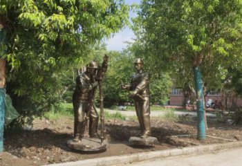 房地產(chǎn)工人雕塑 現(xiàn)代景觀勞動(dòng)雕塑 幾何民俗雕塑