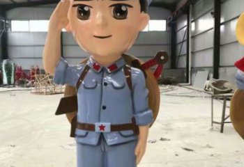 商業(yè)街交警雕塑 烤漆軍人雕塑 彩繪士兵雕塑