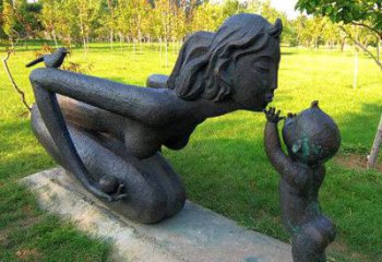 大型商場母親雕塑 仿真女人果雕塑 鑄銅肖像雕塑