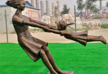 仿古母親雕塑 騰飛草地女人雕塑 房地產(chǎn)肖像雕塑