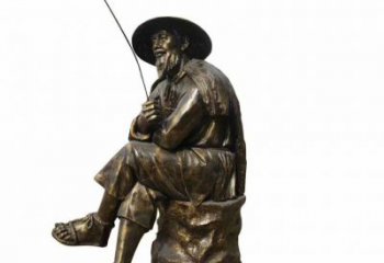 商業街船夫雕塑 烤漆民俗雕塑 彩繪姜太公雕塑