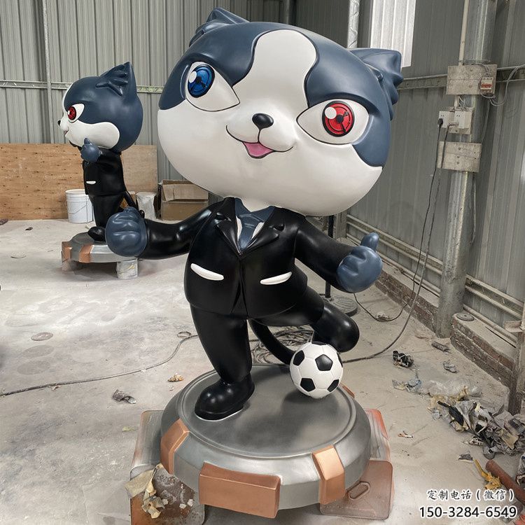 動漫黑貓警長雕塑 步行街卡通雕塑 大型雕塑