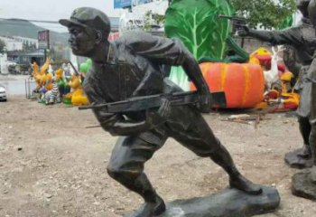 鑄銅武警雕塑 公園警察雕塑 鑄銅戰(zhàn)士雕塑