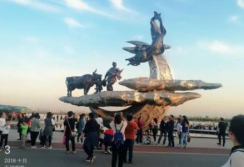 大型牛郎織女雕塑 鍛造神話雕塑 房地產(chǎn)雕塑