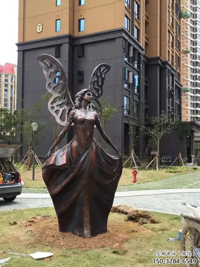 街道天使雕塑 現代景觀擺件 彩繪卡通雕塑