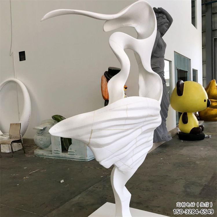 商業街跳舞雕塑 烤漆舞者雕塑 彩繪女孩雕塑