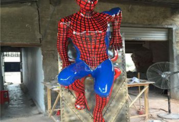 彩繪蜘蛛俠雕塑 大型城市雕塑 商業(yè)街?jǐn)[件