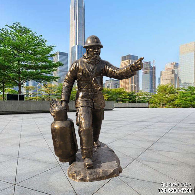 售樓處消防員雕塑 商業(yè)街雕塑 廣場(chǎng)擺件