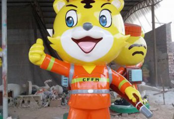 門口消防員雕塑 售樓處卡通雕塑 動漫小品