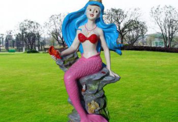 彩繪美人魚雕塑 大型城市雕塑 商業(yè)街?jǐn)[件