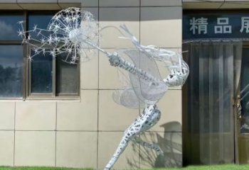 花仙子精靈雕塑，鏤空工藝制作，抽象卡通雕塑 (1)