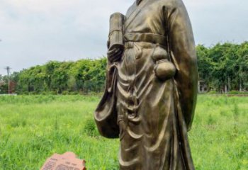 商業街張仲景雕塑 烤漆擺件 彩繪名醫雕塑