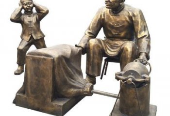 廣場老人雕塑 抽象景觀民俗雕塑 烤漆古代雕塑