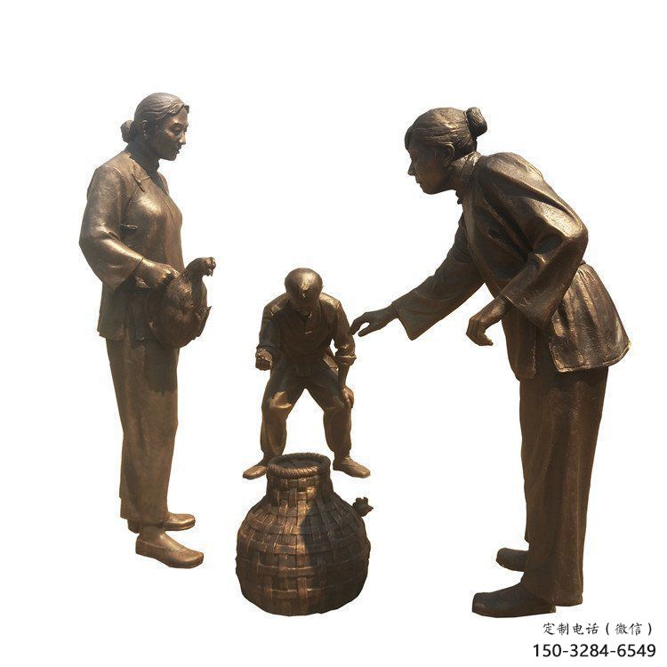 商業(yè)街老人雕塑 烤漆擺件 彩繪古代雕塑