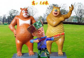 城市熊大雕塑 風景區(qū)彩繪雕塑 抽象擺件